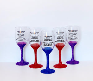 Custom Glitter Wine Glass