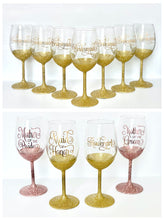 Load image into Gallery viewer, Bridal Glitter Wine Glasses
