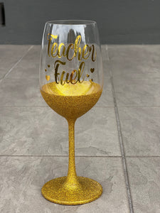 Custom Glitter Wine Glass
