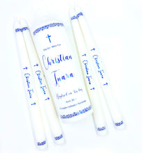 Load image into Gallery viewer, Personalised Foil Christening Candles Set