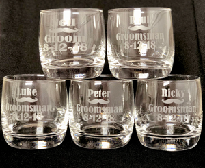Etched Whiskey Glasses