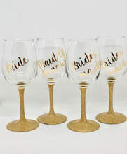 Load image into Gallery viewer, Bridal Glitter Wine Glasses