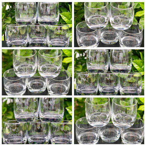 Etched Whiskey Glasses
