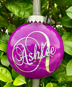 Personalised Glitter Christmas Baubles